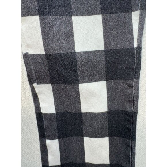 Banana Republic Womens Sloan Trouser Pants Size 4 Black White Buffalo Plaid Y2K - Picture 6 of 14